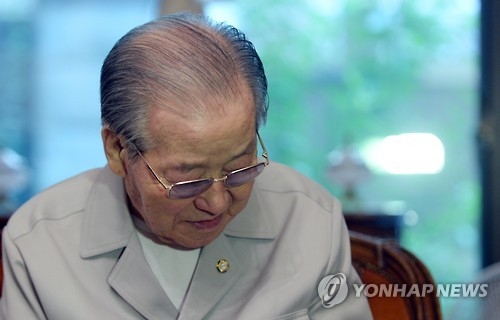 南韓老政客金鐘泌(韓聯社)