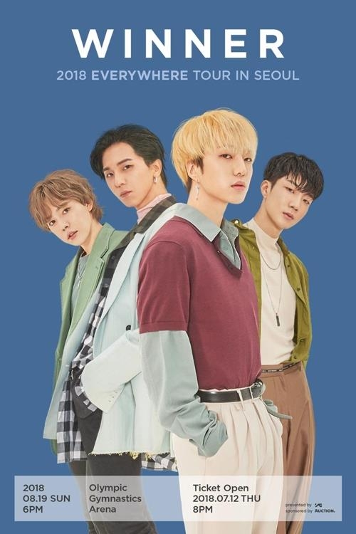 “WINNER 2018 EVERYWHERE TOUR IN SEOUL”首爾站演唱會海報(韓聯社/YG娛樂提供)