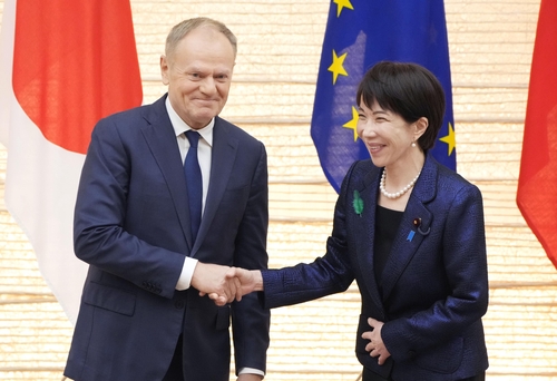 일·폴란드 정상회담�K"일방적 현상 변경 반대"