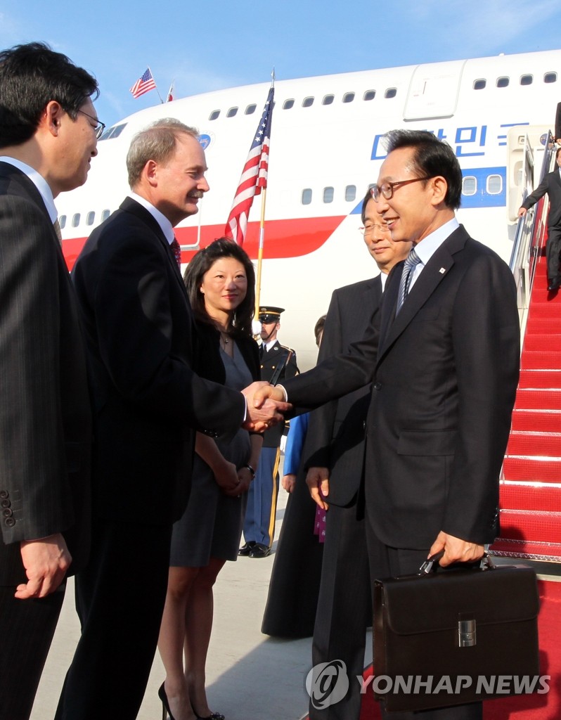 이 대통령 워싱턴 도착