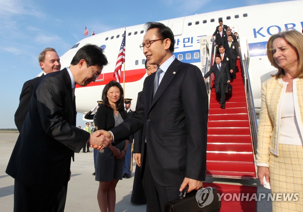 이 대통령 워싱턴 도착