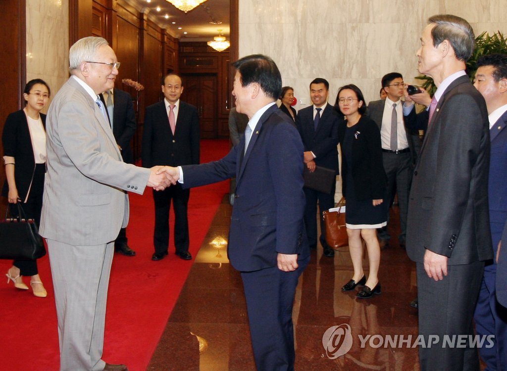 韓議員樸炳錫在京會唐家璇