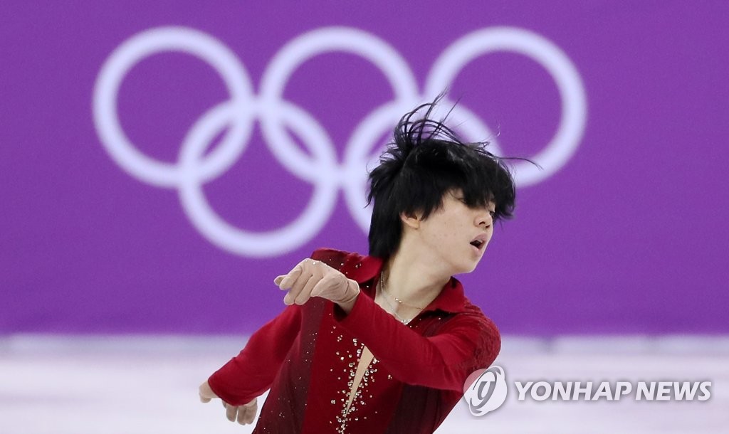 2月9日,在江原道江陵冰上運動場,車俊煥在比賽中。(韓聯社)
