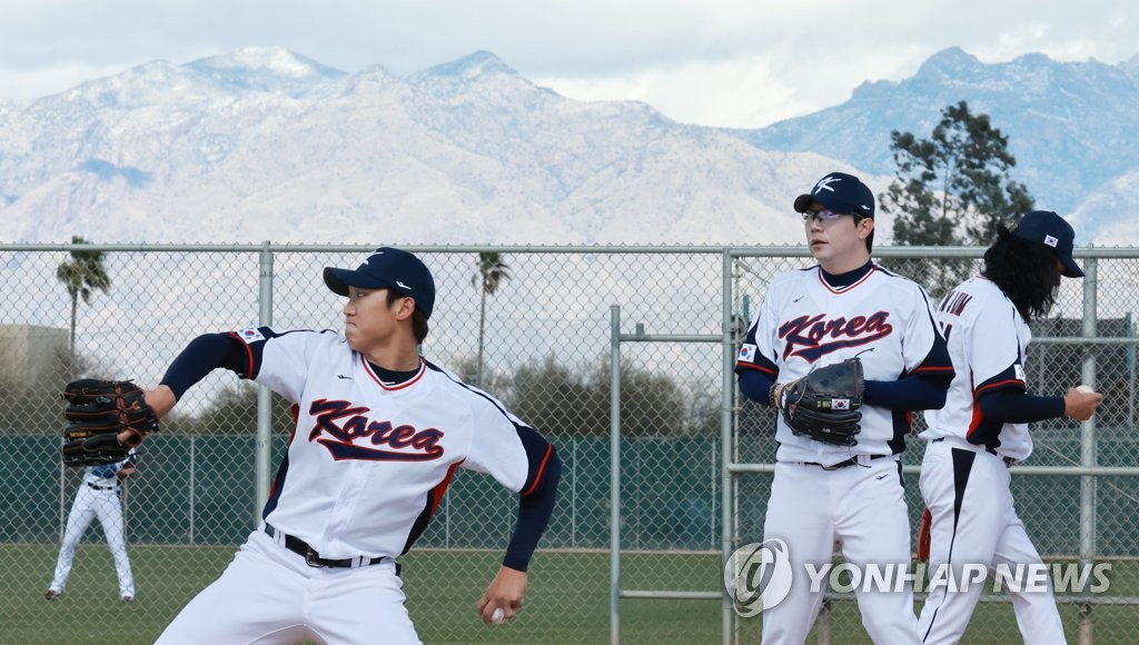 눈 내린 2023년 야구대표팀 애리조나 캠프